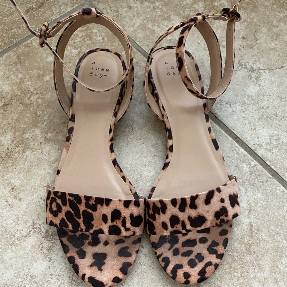 A new day Target leopard heel ankle sandal shoe